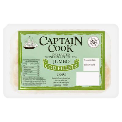 Captain Cook Jumbo Cod Fillets 350g