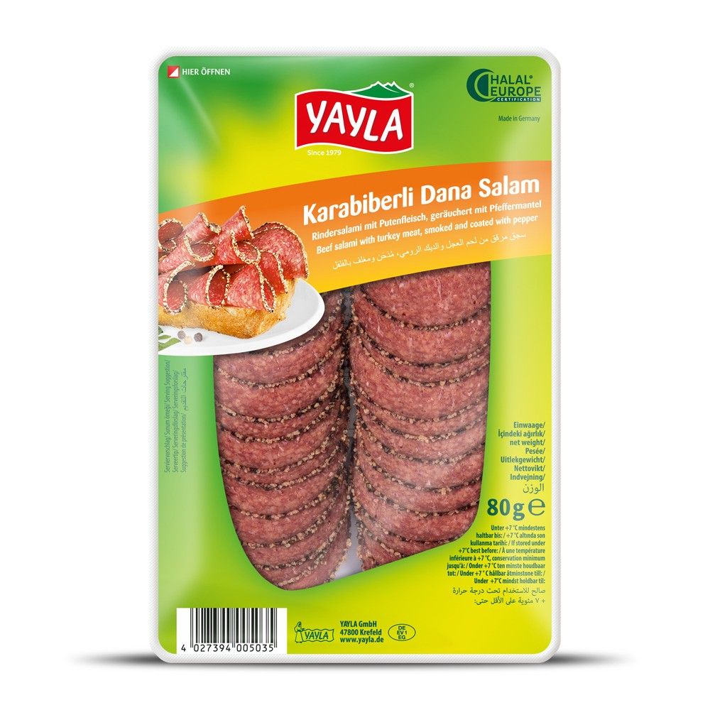 Yayla Karabiberli Dana Salam 80g