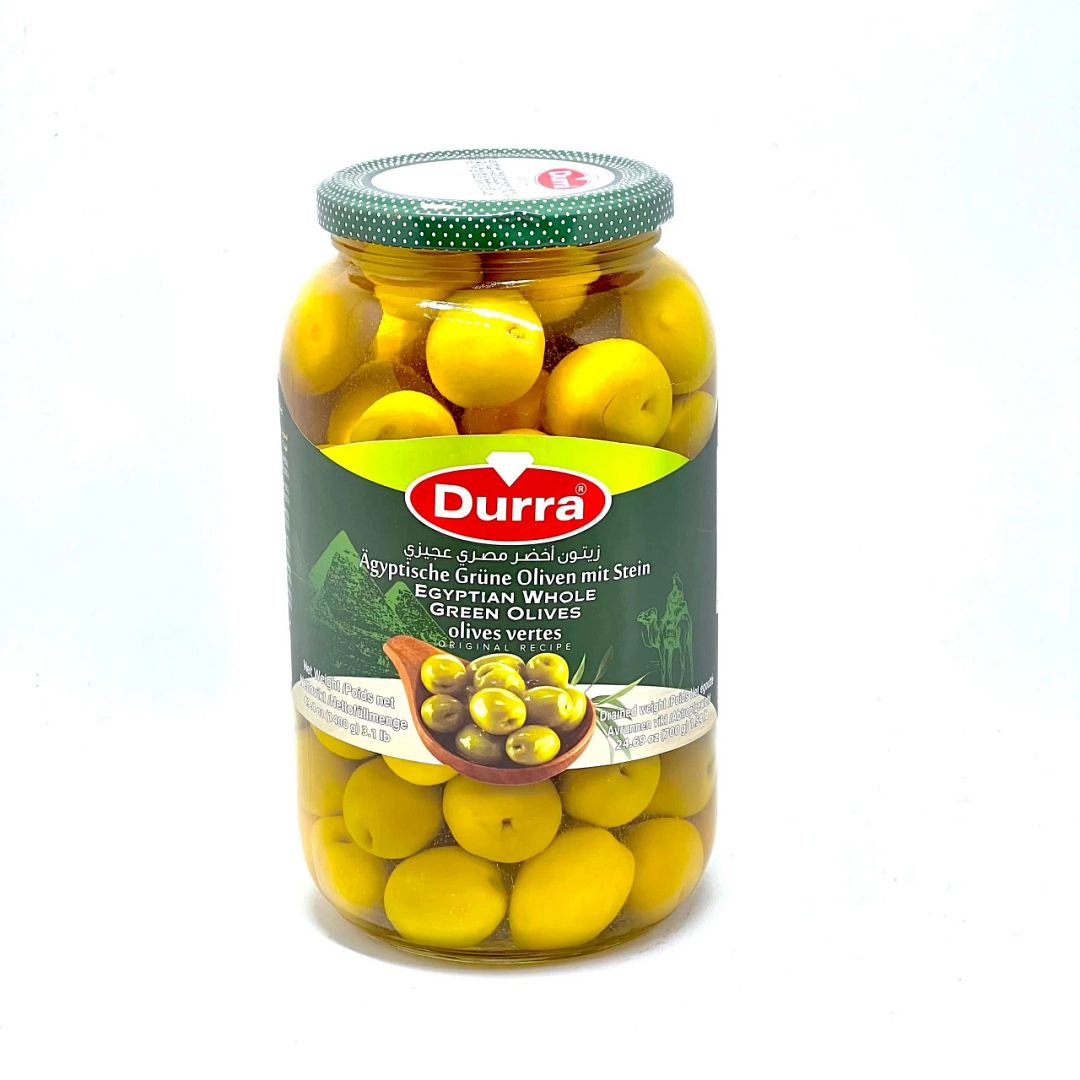Durra Egyptian Whole Green Olives 1400g