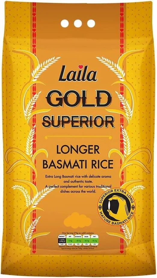 Laila Gold Superior Longer Basmati Rice 10kg