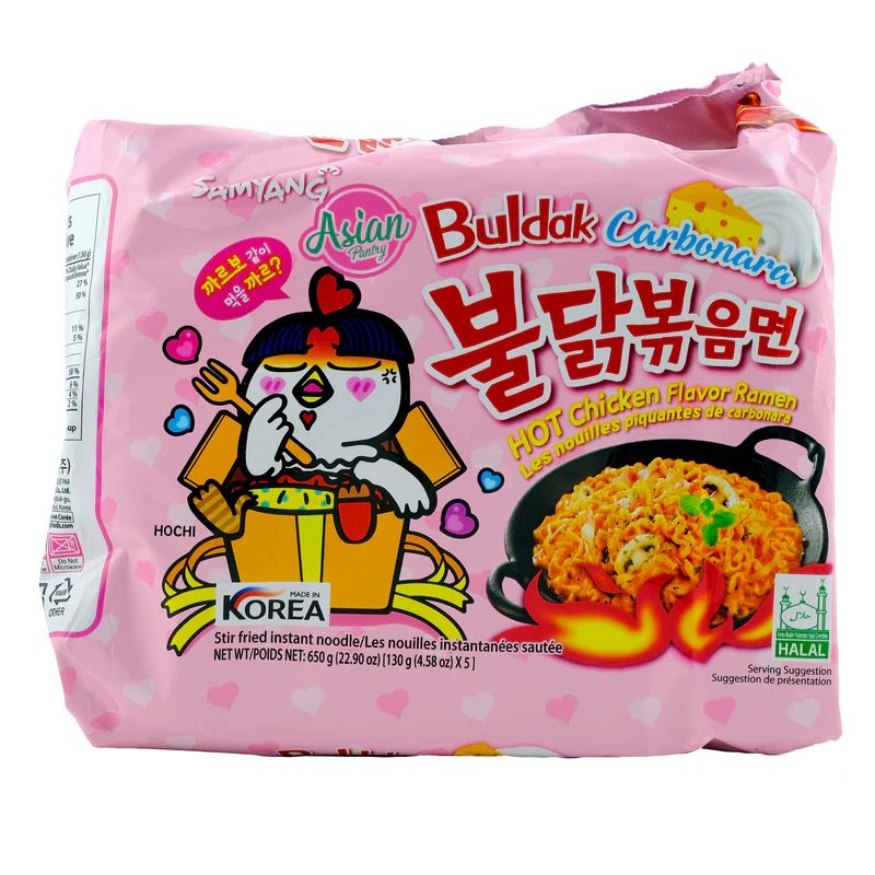 Buldak Carbonara Hot Chicken Flavour Ramen 5 Pack 650g