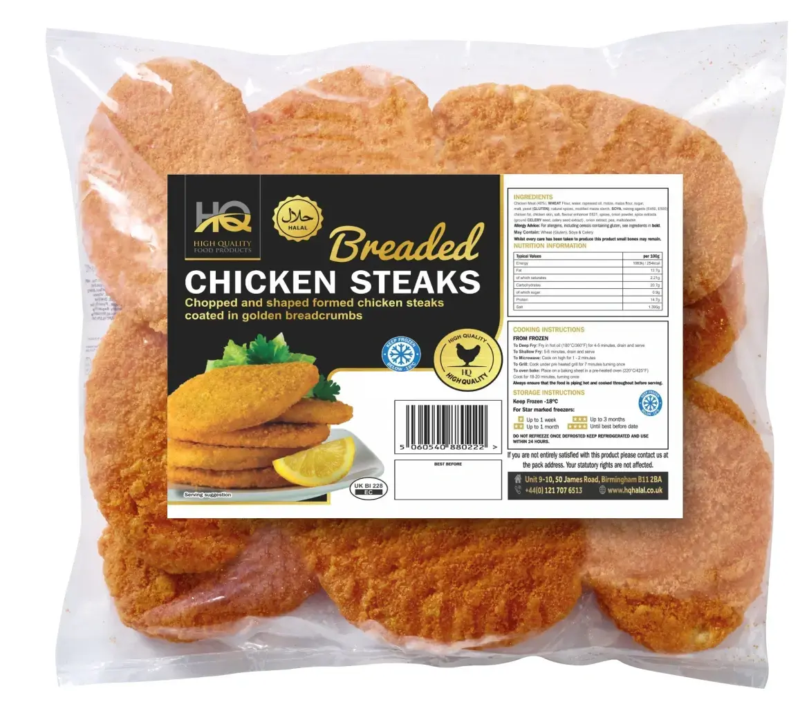Hq breaded Chicken Steaks 600g