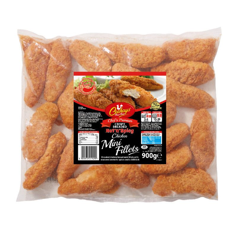 Ceekays Hot n Spicy Breaded Chicken Mini Fillets 900g
