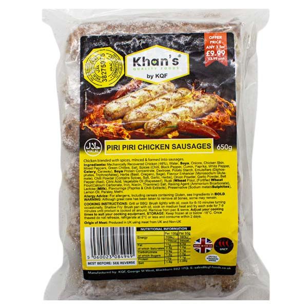 Khan's Piri Piri Chicken Sausages 650g