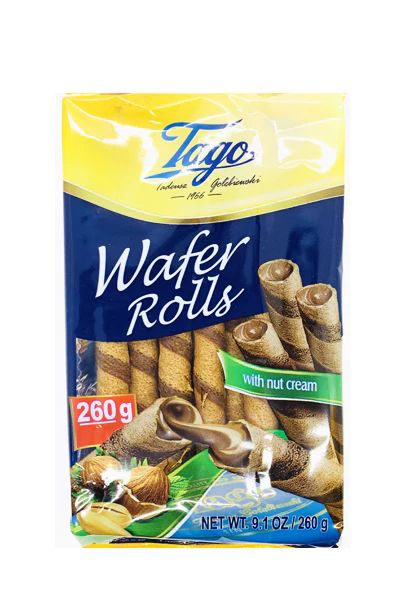 Tago Wafer Rolls With Nut Cream 260g