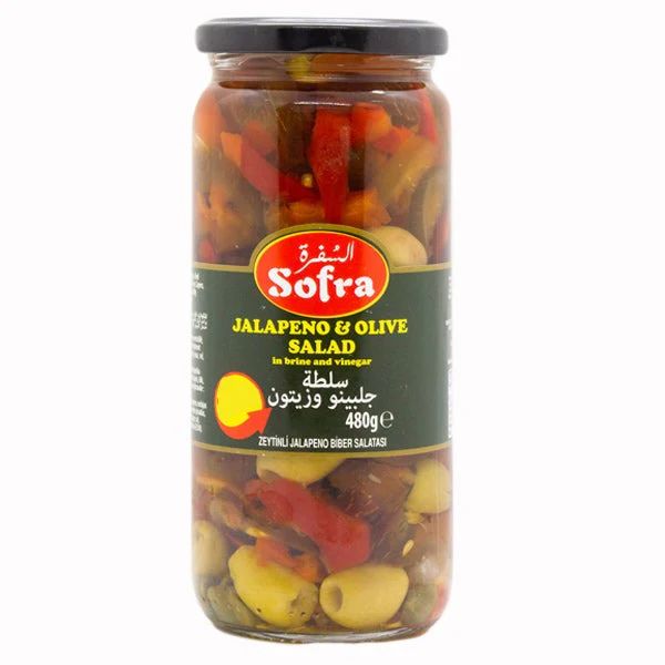 Sofra Jalapeno & Olive Salad In Brine And Vinegar 480g