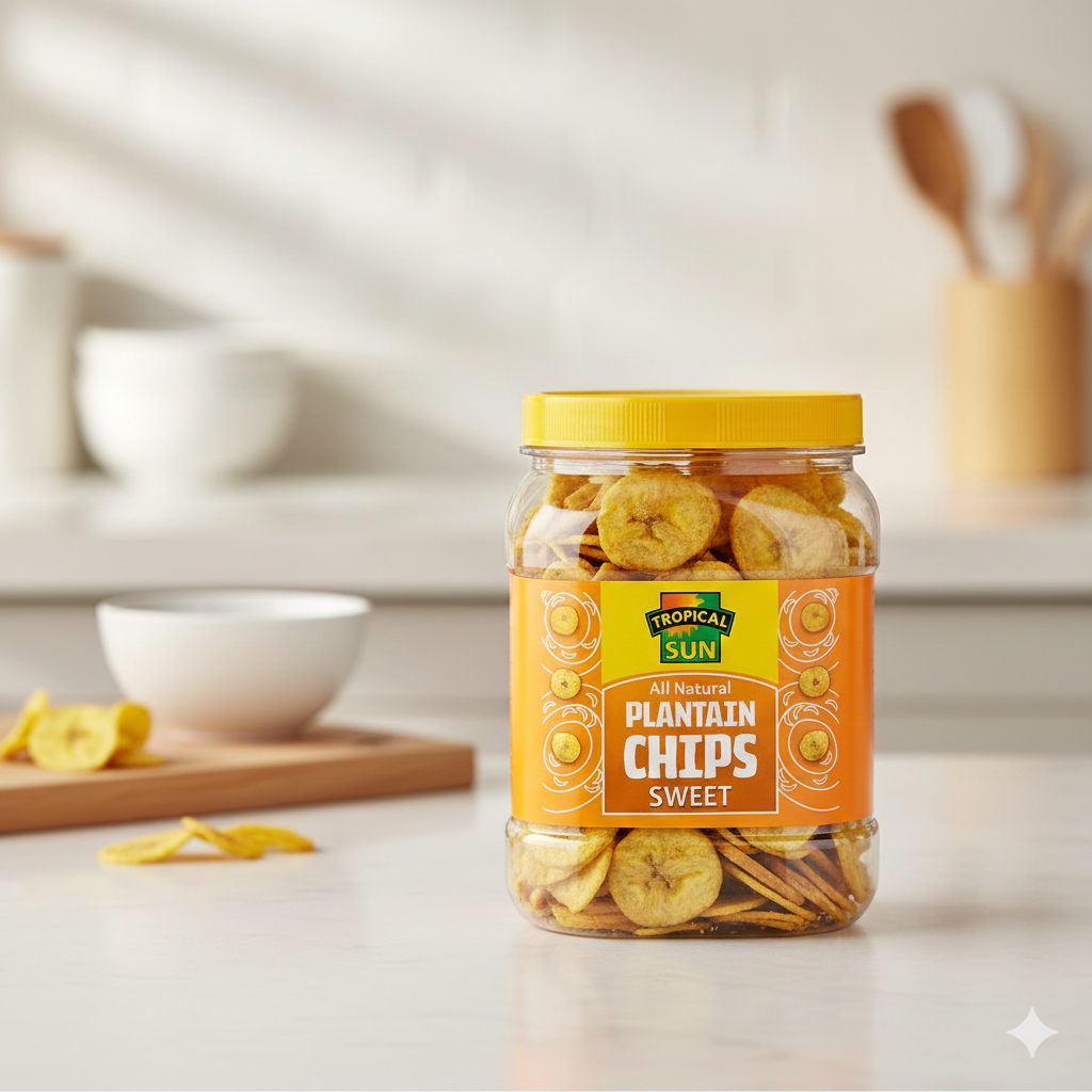 Tropical Sun All Natural Plantain Chips Sweets 450g