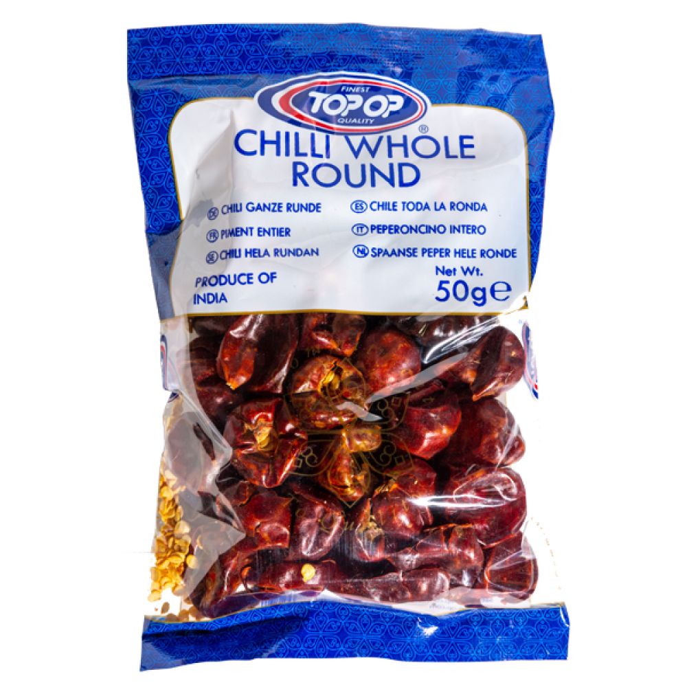 Top Op Chillies Whole (Round) 50g