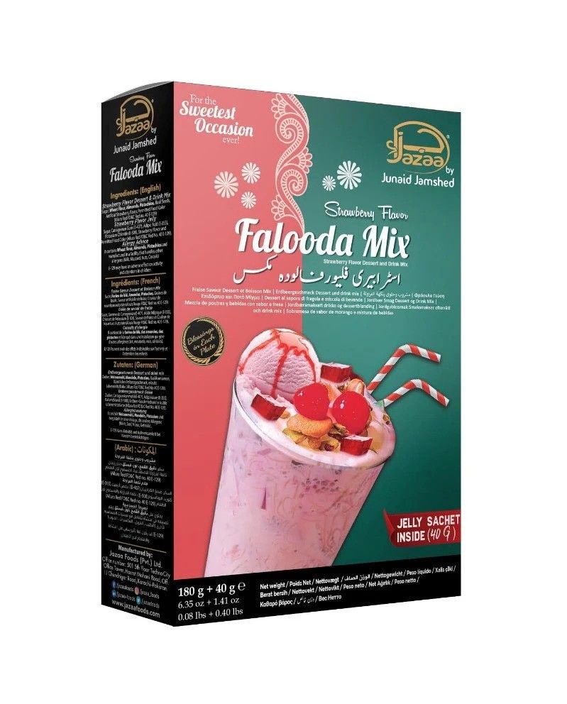 Jazaa Falooda Mix (Strawberry Flavour) 180g + 40g