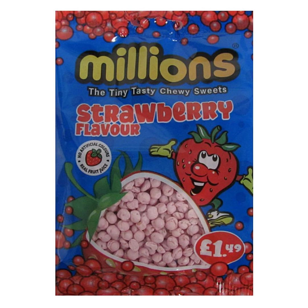 Millions The Tiny Taste Chewy Sweets Strawberry Flavour 110g