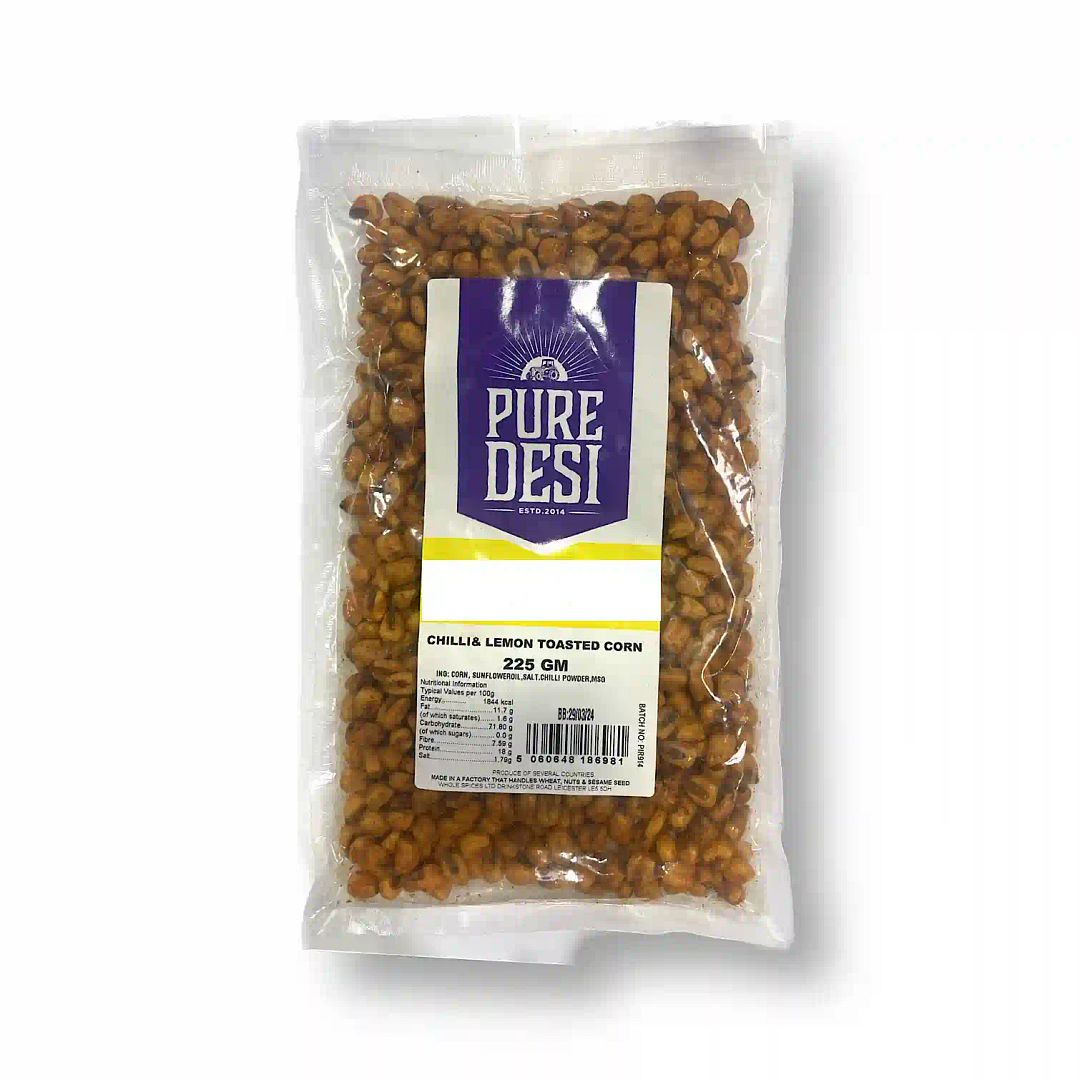 Pure Desi Chilli & Lemon Toasted Corn 225g