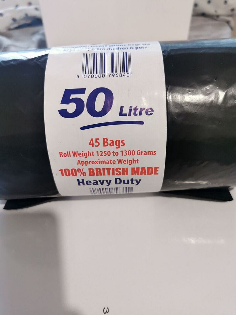 50 Litre Heavy Duty Bags 100% British Made (45 x 1300g)