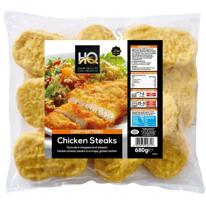 Hq Crispy Battered Chicken Steaks 680 g