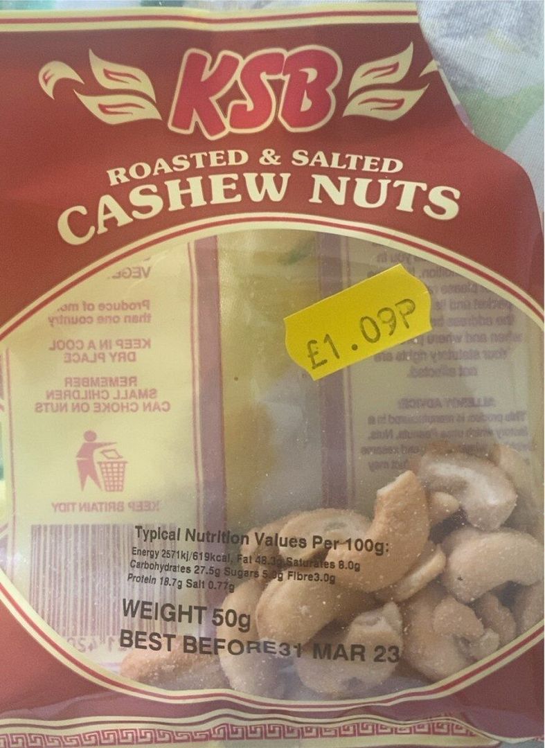 KSB Cashew Nuts (Roasted & Salted) 50g