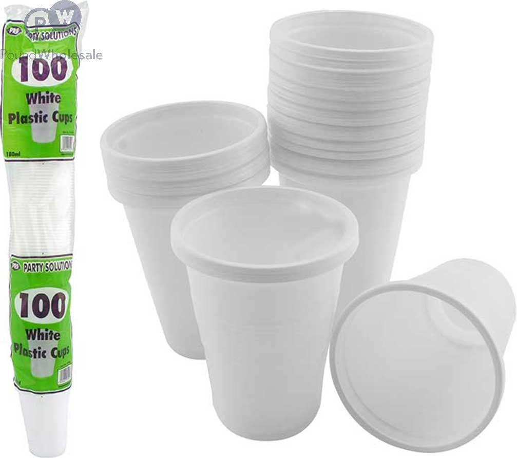 Pps Party Solutions 100 White Plastic Cups (100 pcs)