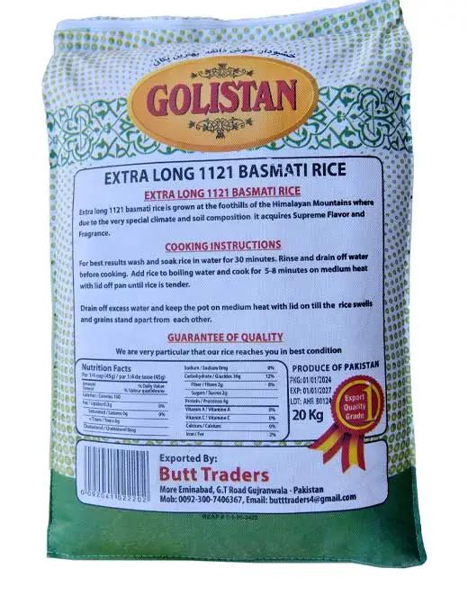 Golistan Extra Long 1121 Basmati Rice 20kg