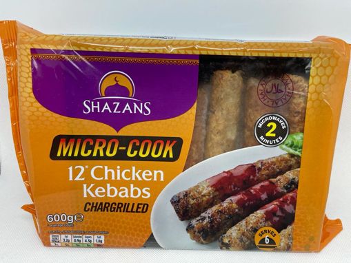 Shazans Micro-Cook 12 Chiken Kebabs Chargrilled 600g