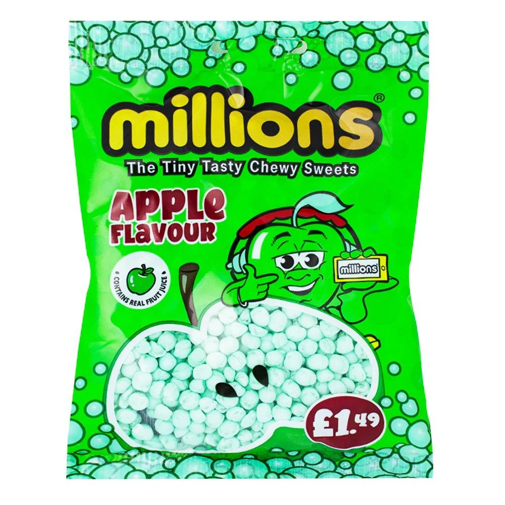 Millions The Tiny Tasty Chewy Sweets Apple Flavour 110g
