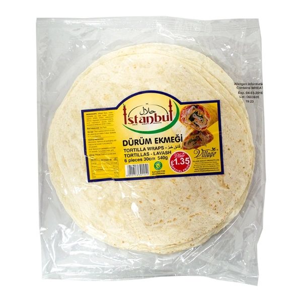 Istanbul Tortillas Durum Wraps 6 Pieces