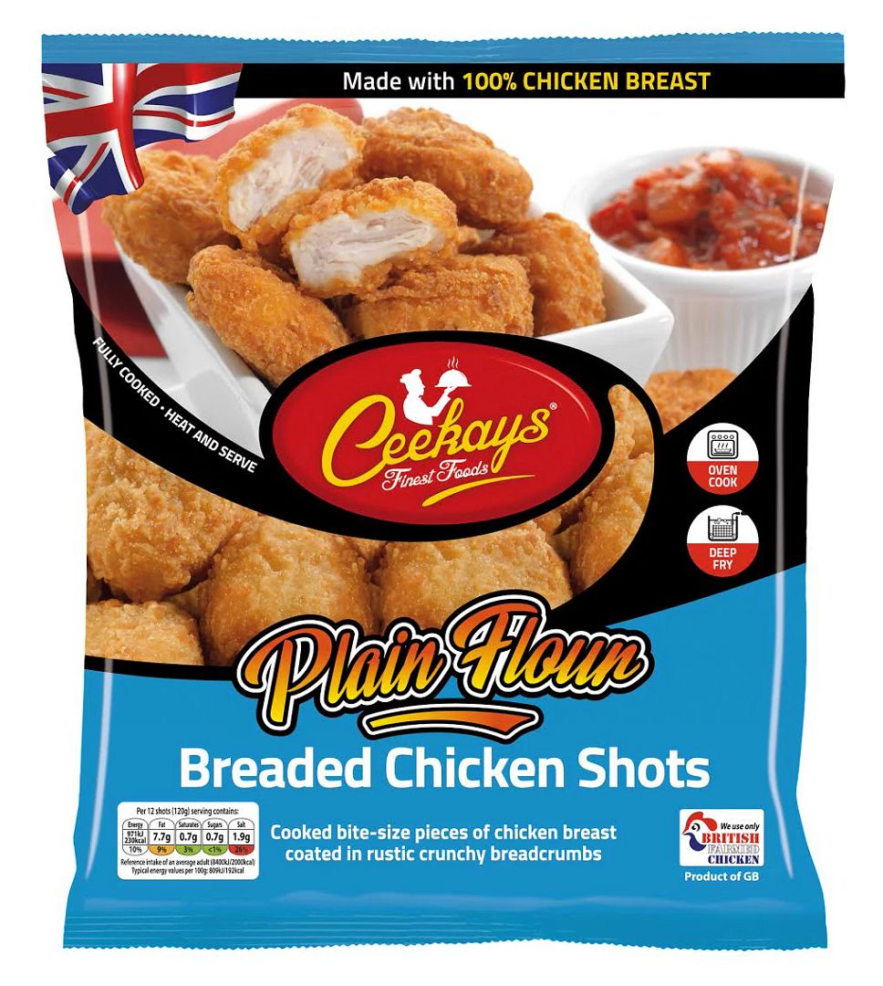 Ceekays Plain Flour Breaded Chicken Shots 500g