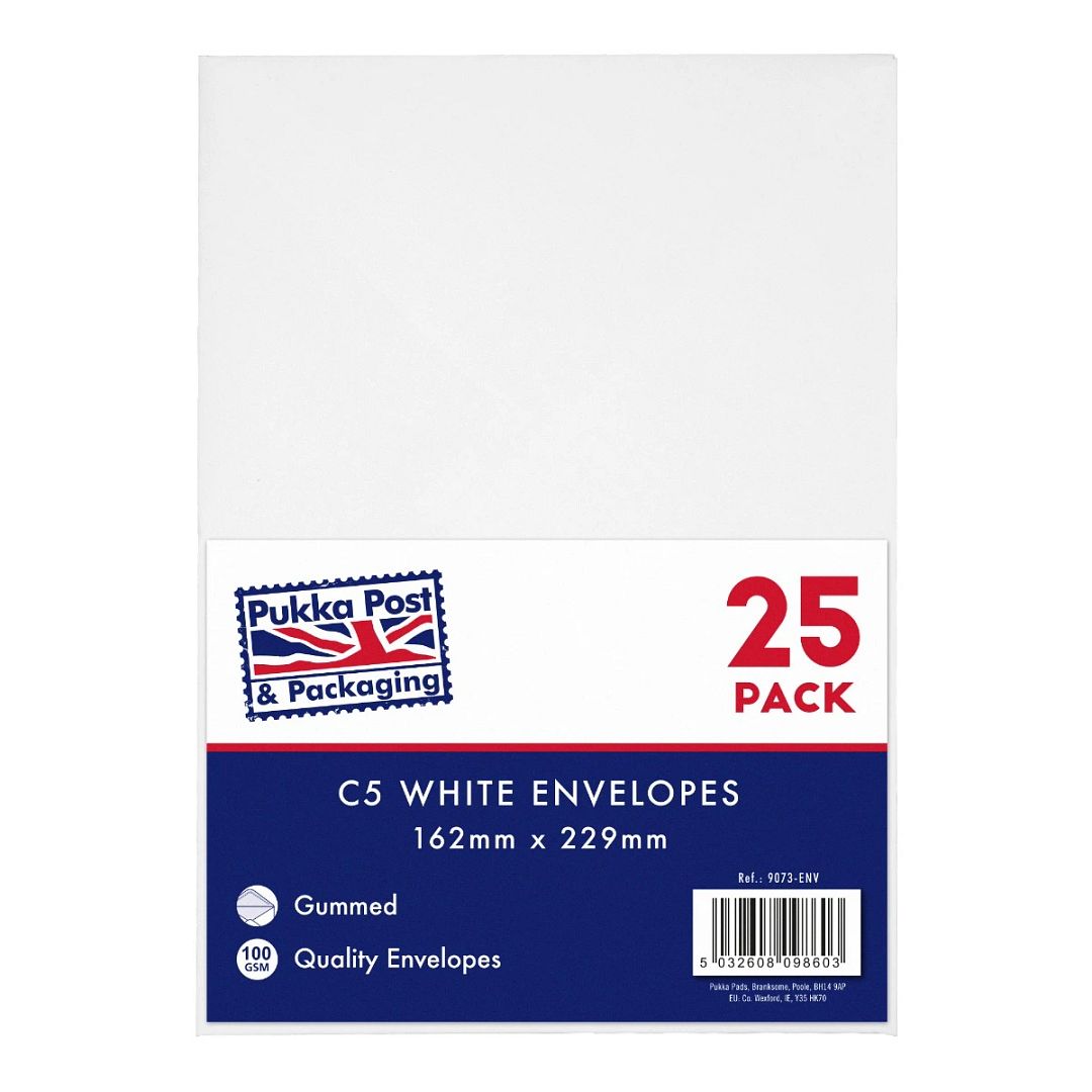 C5 White Envelopes (25 pack)