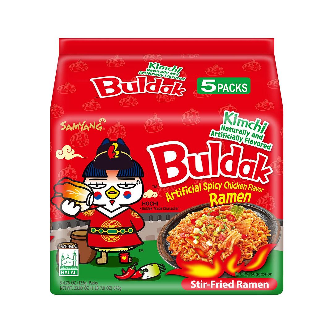 Samyang Buldak Kimchi Hot Chicken Ramen 675g (5 x 135g)