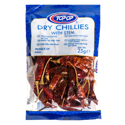 Top Op Chillies Whole With Stem 25g