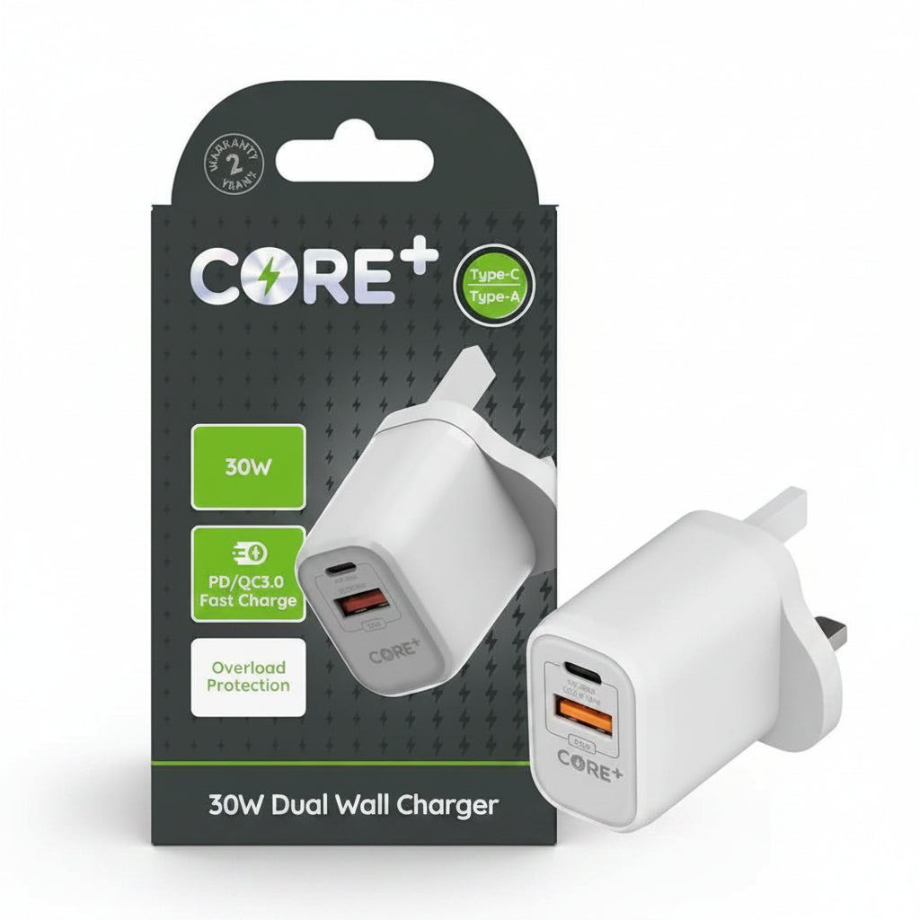 Core 30W Dual Wall Charger