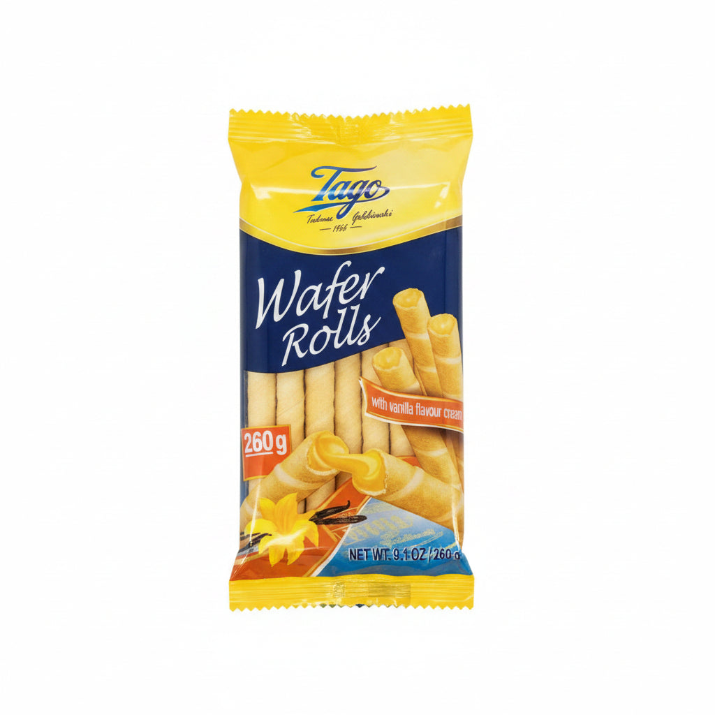 Tago Wafer Rolls With Vanilla Flavour Cream 260g