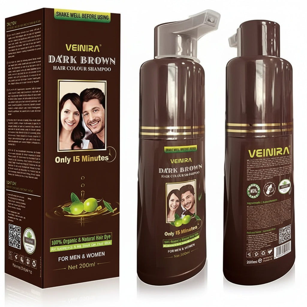 Veinira Dark Brown Hair Colour Shampoo 200ml