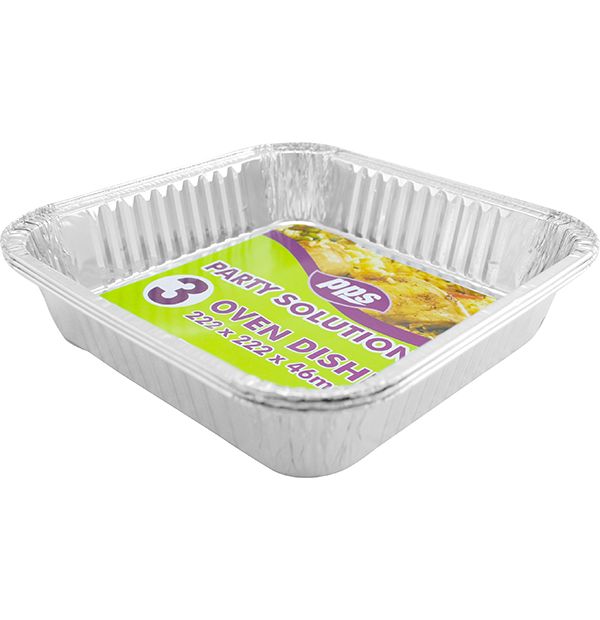 PPS Square Foil Oven Dishes (3 pcs)