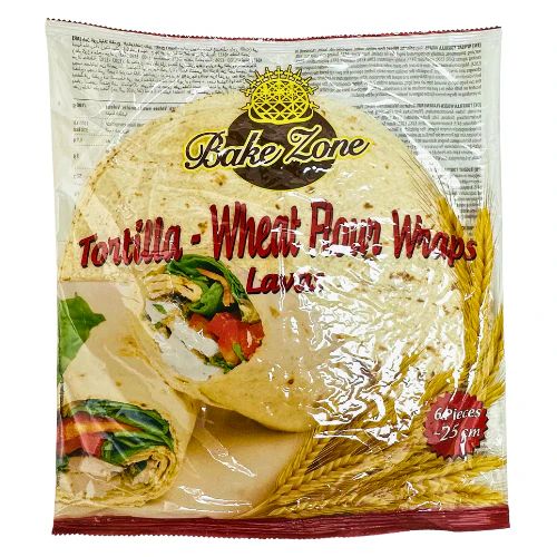 Bake Zone Tortilla Wheat Flour Wraps Lavas 6 Pieces 330g