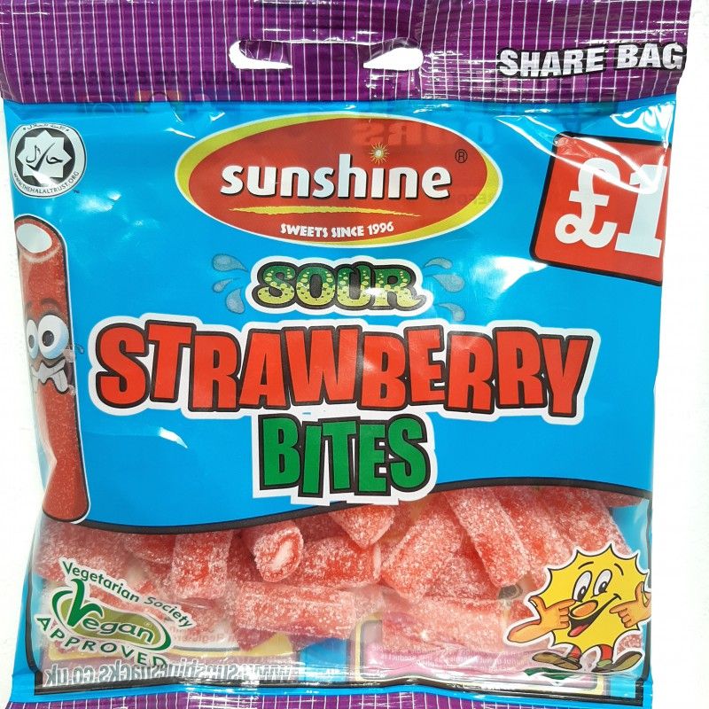 Sunshine Sour Strawberry Share Bag 120g
