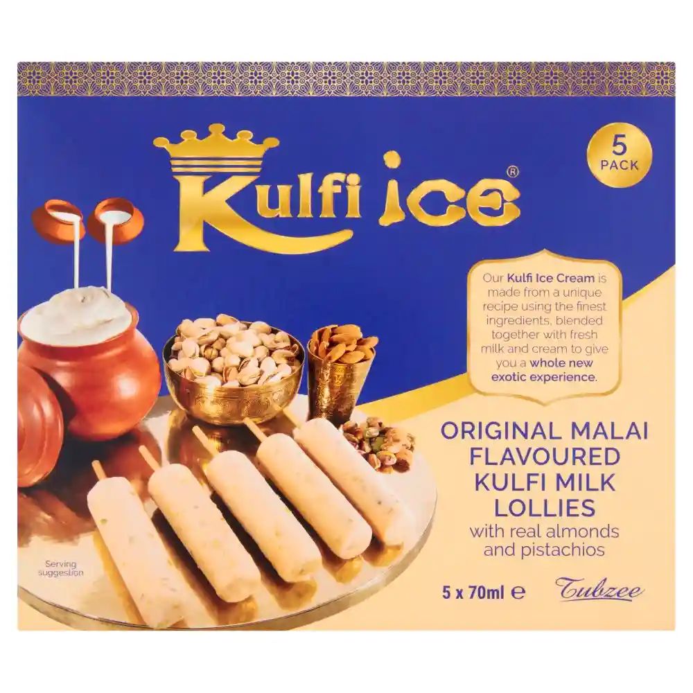 Kulfi Ice Original Malai Kulfi Milk Lollies 5 x 70ml