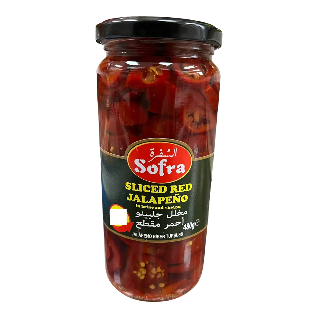 Sofra Sliced Red Jalapeno In Brine And Vinegar 480g