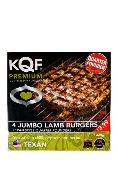 KQF Premium 4 Jumbo Lamb Burgers 440g