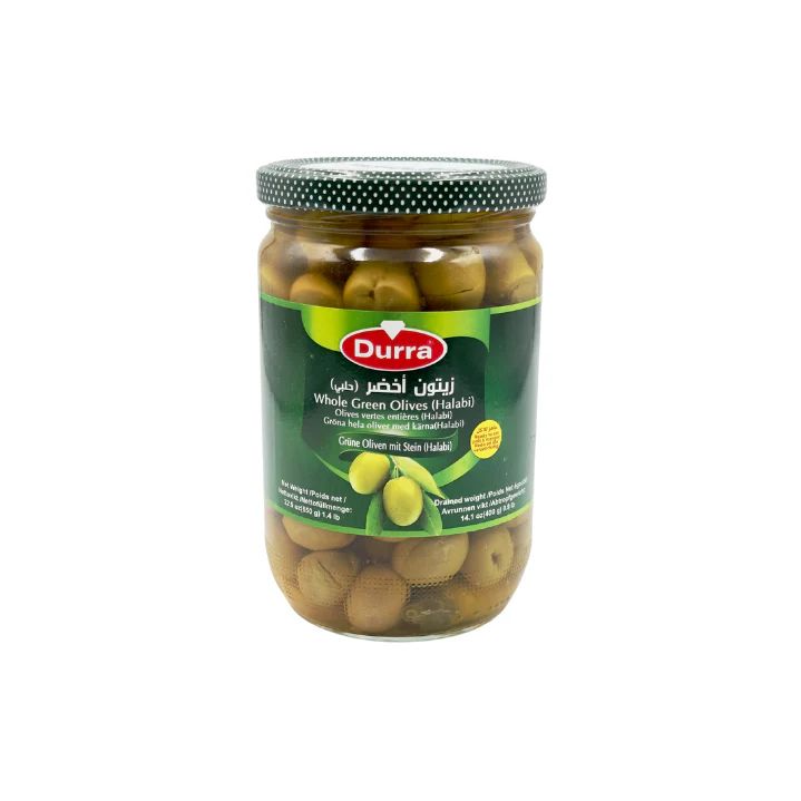 Durra Whole Green Olives (Halabi) 650g