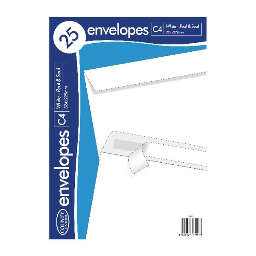 C4 White-Peal & Seal Envelopes 324x229mm (25 envelopes)