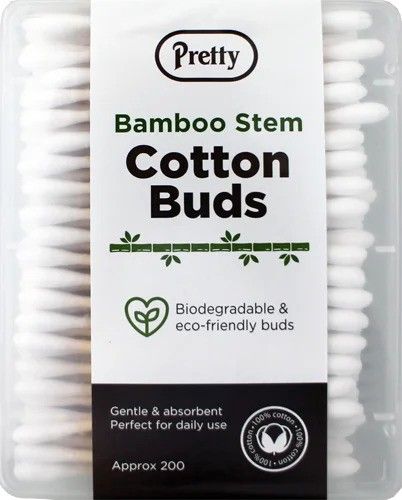 Pretty Bamboo Stem Cotton Buds (Approx 200)
