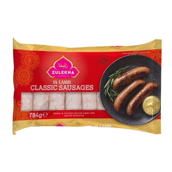 Zulekha 14 Lamb Classic Sausages 784g