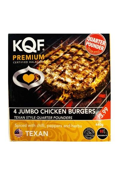 KQF Premium 4 Jumbo Chicken Burgers 440g