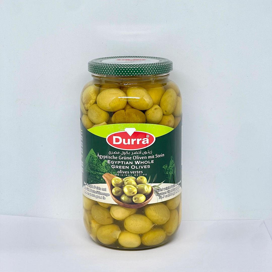 Durra Egyptian Whole Green Olives 450g