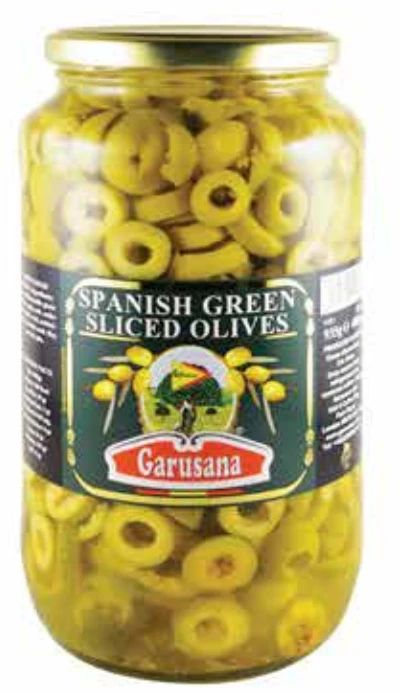 Garusana Spanish Green Sliced Olives 935g