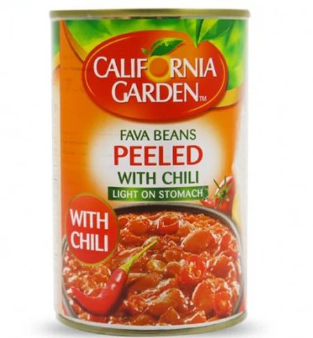 California Garden Peeled Fava Beans With Chilli 400g