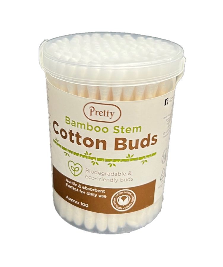 Pretty Bamboo Stem Cotton Buds (Approx 100)