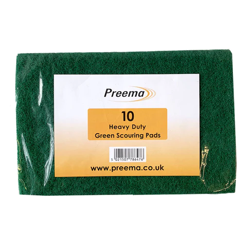 Preema Heavy Duty Green Scouring Pads (10 pcs)