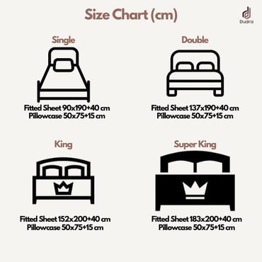 Fitted Sheets + 2 Pillow Covers (King)