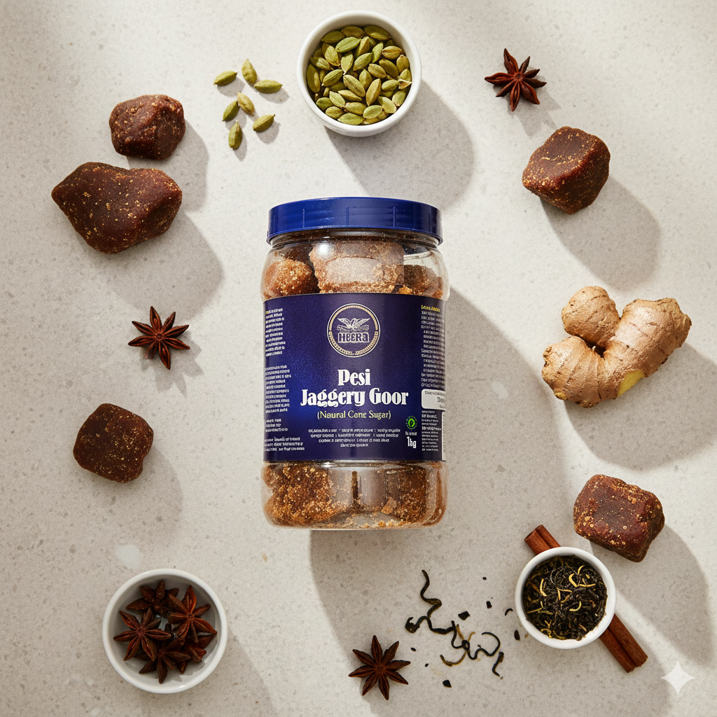 Heera Pesi Jaggery Goor (Natural Cane Sugar) 1Kg