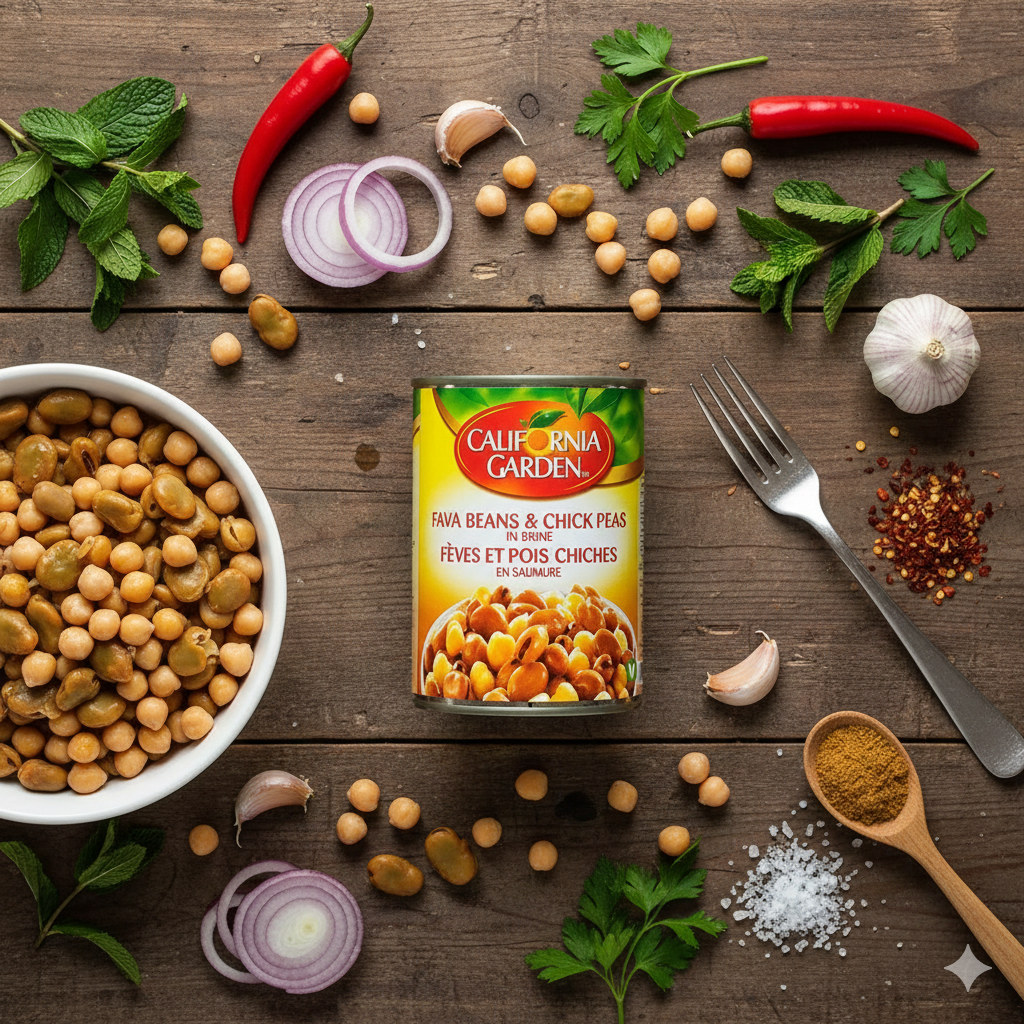 California Garden Fava Beans & Chick Peas In Brine 400g