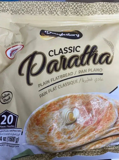 Doughstory Classic Paratha Plain Flatbread 20 Pcs 1600g